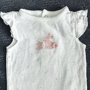Carter’s White Bunny Onesie with Pink Embroidery